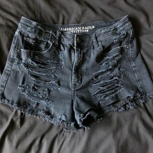 American Eagle Vintage Hi-Rise Shorts Black (10)